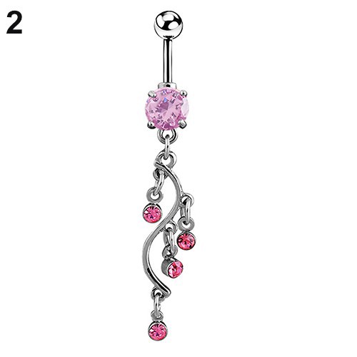 Khuyên Rốn Hình Chữ S Đính Đá Cá Tính Cho Nữ