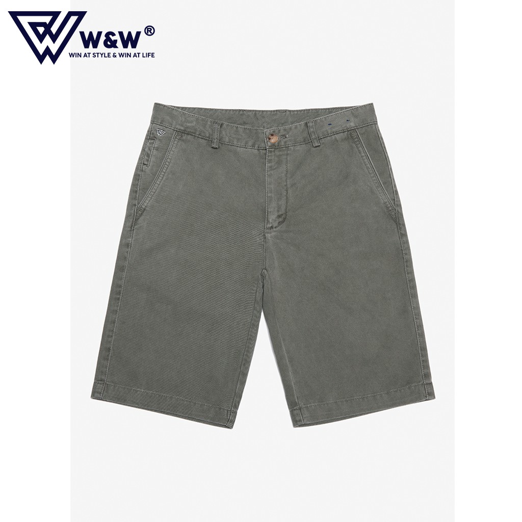 Quần Short Nam W&W Cạp Khuy Túi Chéo, Chất Liệu Kaki Bền Màu, Phong Cách Trẻ Trung, Hiện Đại WKS08R