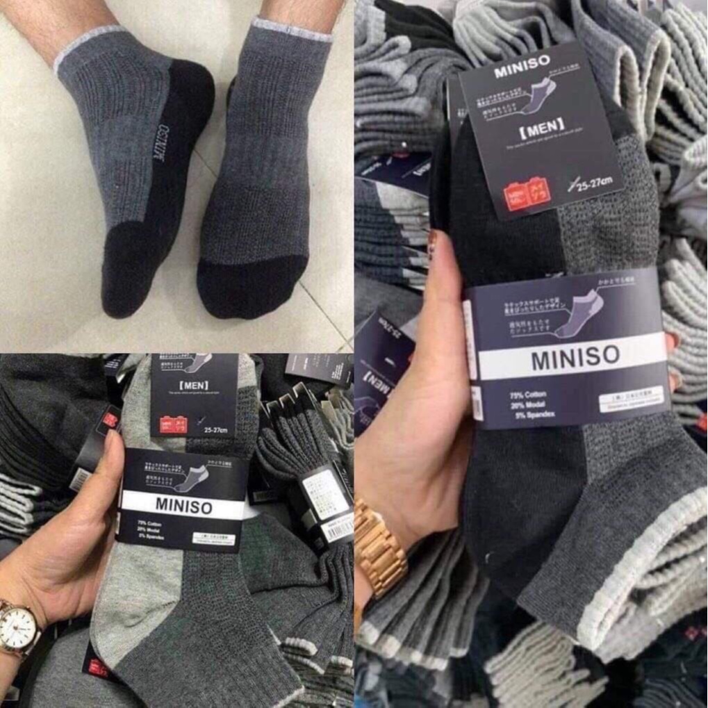 1 Đôi Tất Nam Miniso Cổ cao Hàng Xuất Khẩu Loại 1