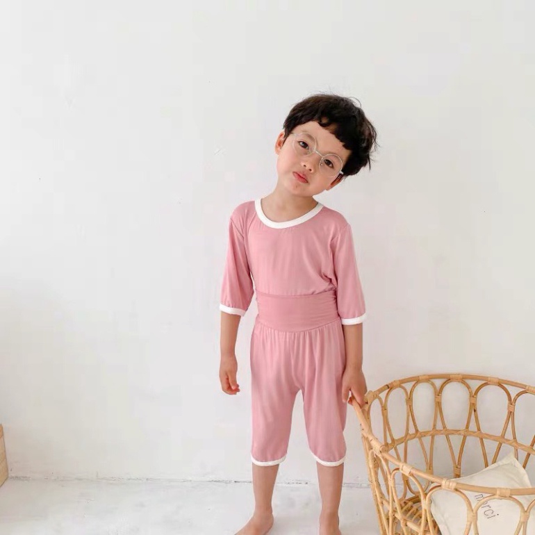 Bộ Quần Áo Trẻ Em Minky Mom Lửng Viền 2 Cho Bé Chất Thun Lạnh Siêu Mềm Mịn Mát