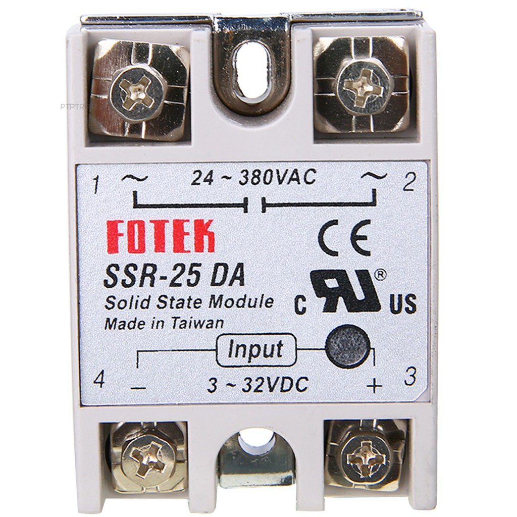 PTPTRATE ★24-380V 25A SSR-25 DA Solid State Relay for PID Temperature Controller Durable