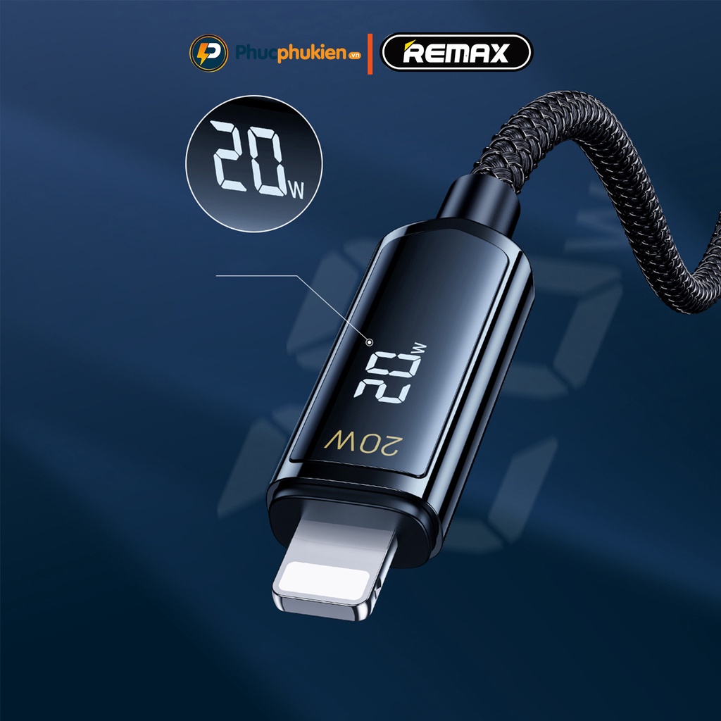 Dây sạc nhanh 20w chính hãng Remax 128i sạc nhanh 20w chuẩn PD cho 8 Plus đến 13 Pro max Phúc Phụ Kiện
