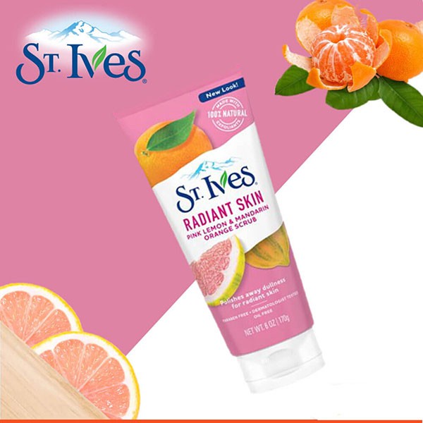 Tẩy Tế Bào Chết làm Trắng Da St.Ives Even & Bright 170g/ Sữa Rửa mặt tẩy da chết St.Ives