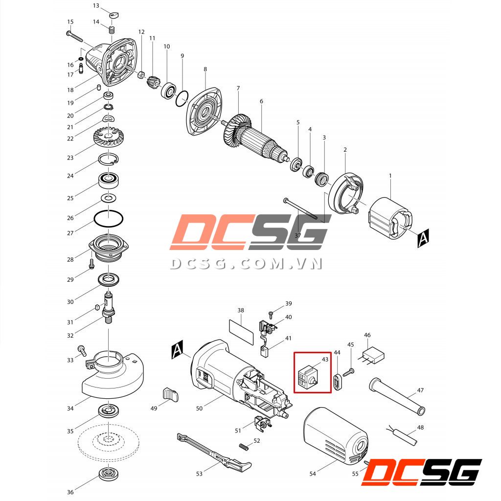 Công tắc máy mài góc 9553NB/ GA4030/ GA4034 Makita 650621-4 | DCSG