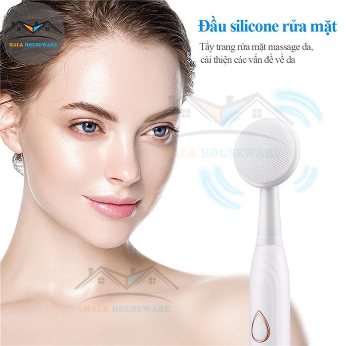 Bàn Chải Đánh Răng Điện Đa Năng 3 Trong 1 Làm Trắng Răng, Rửa Mặt, Mát Xa Bằng Kỹ Thuật Sóng Siêu Âm Hiện Đại