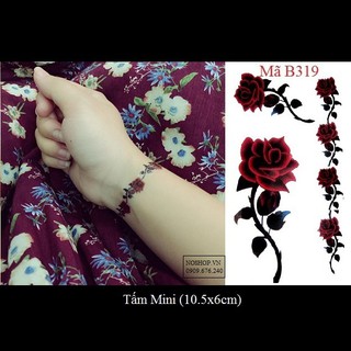 Xăm dán tattoo hoa hồng B319