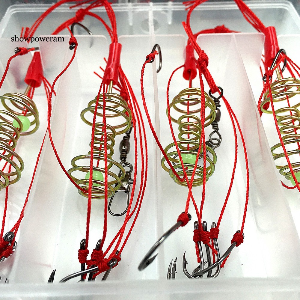 SPAM  4Pcs Explosion Fish Lure Bait String Hook Outdoor Fishing Tackle Tool Accessory