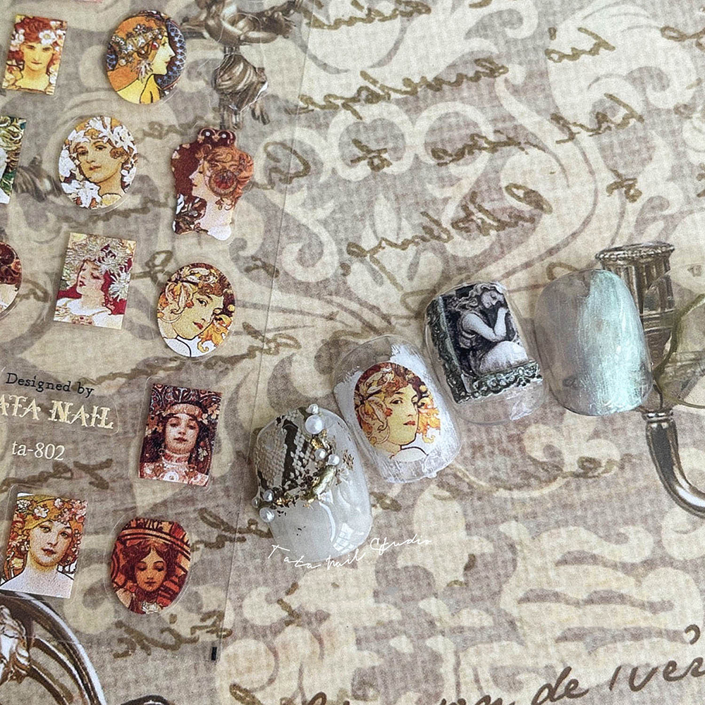 Nhãn dán trang trí móng tay nghệ thuật phong cách boho hợp thời trang