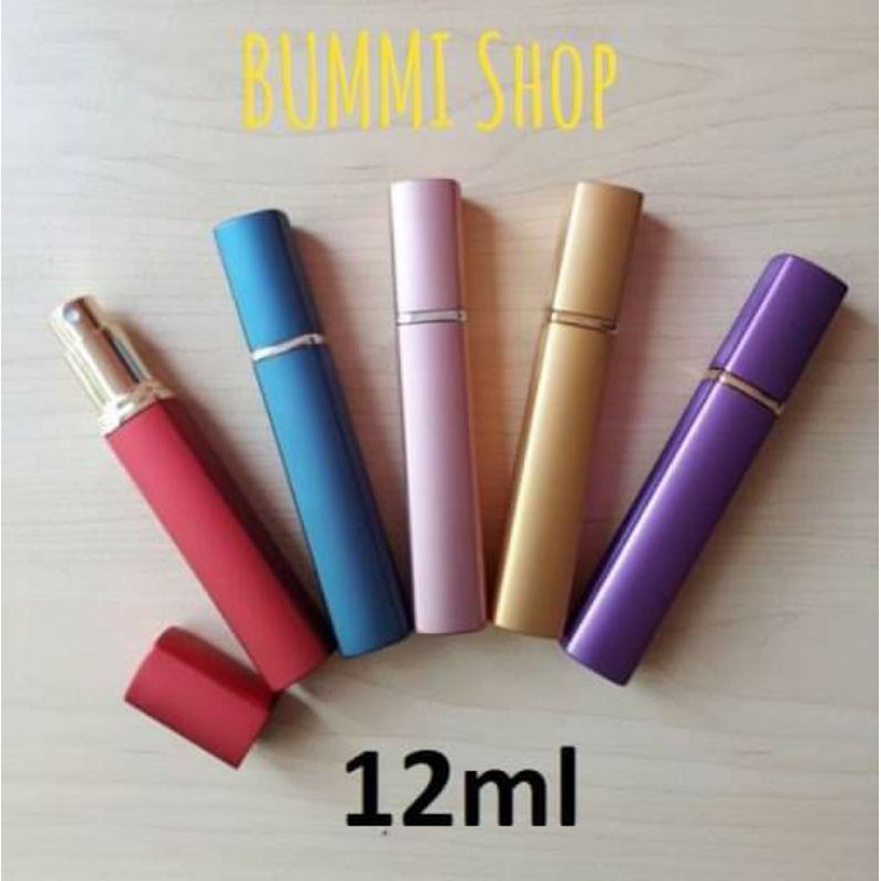 Chai chiết nước hoa vỏ nhôm lọ chiết nước hoa vuông vỏ nhôm 12ml đủ màu