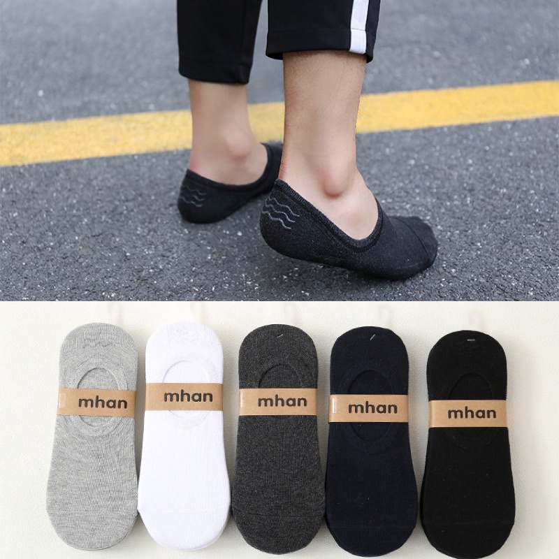 Tất lười nam nữ vớ hài trơn nam dưới mắt cá chân có silicon chống tuột gót cotton kháng khuẩn MRSOCKS VL008