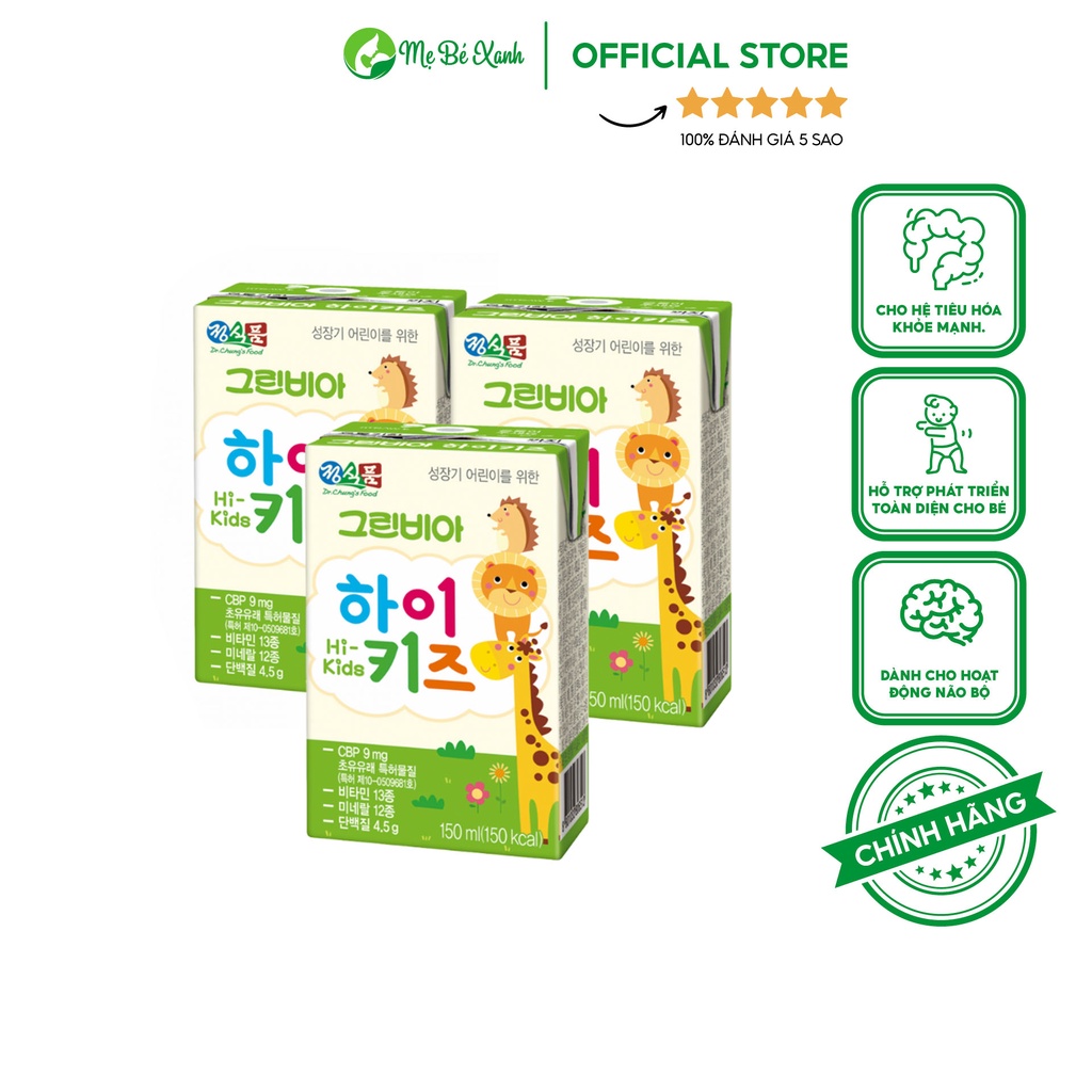 Sữa tươi Greenbia Hikid nước 150ml tăng chiều cao, cân nặng cho trẻ