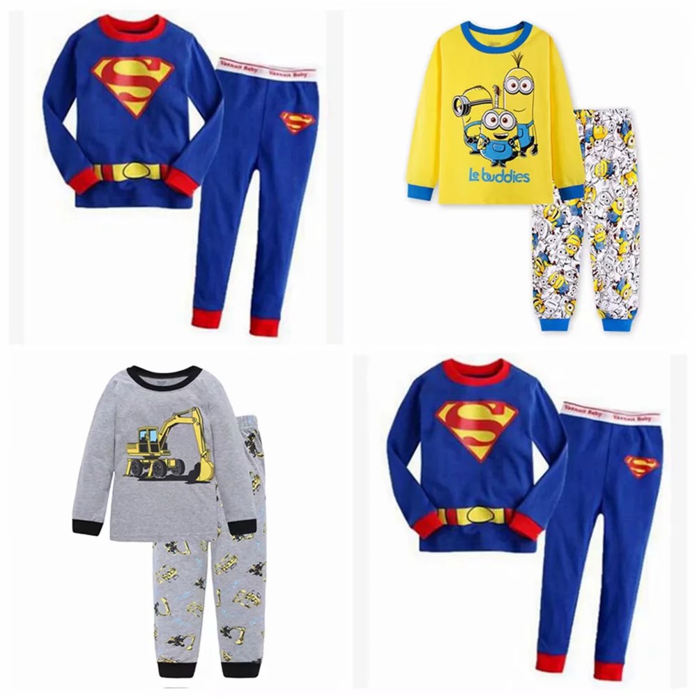 Set Pajamas áo dài tay cổ tròn + Quần dài cho bé trai