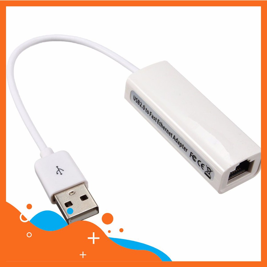 [Mã ELORDER5 giảm 10k đơn 20k] Usb lan có dây trắng chuyển đổi từ cổng usb ra mạng bảo hành 06 tháng