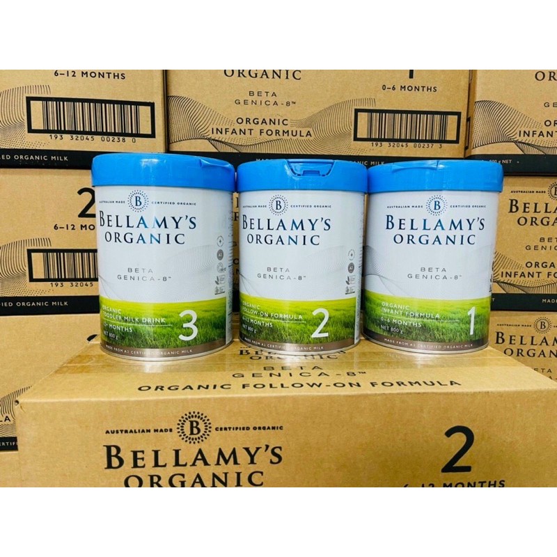 Sữa Bellamy’s Organic Beta Genica-8″ 800g đủ 3 số 1,2,3