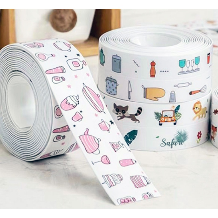 Băng Keo Dán Mép, Viền, Đường Ron, Bồn Rửa, Tường, Bồn Tắm dài 3m X 4cm Chống Thấm Nước, Chống Bung Tróc