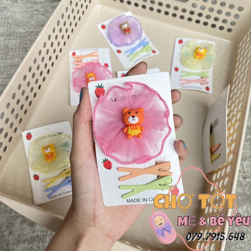 Set 3 kẹp tóc phong cách Hàn Quốc xinh xắn dành cho nữ