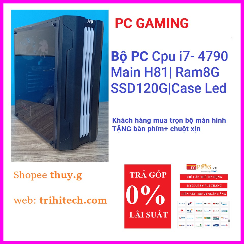 Máy Tính Văn Phòng giá rẻ i5-2400 |h61 |ram8g |ssd120g |case