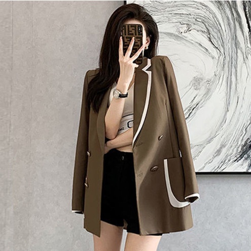 Áo Blazer- Vest Thu Đông Phối Kẻ Phong Cách Ulzzang Dành Cho Nữ, Hai Màu Đen, Nâu Tây, Hàng Loại 1, V11-Kilafashions.vn