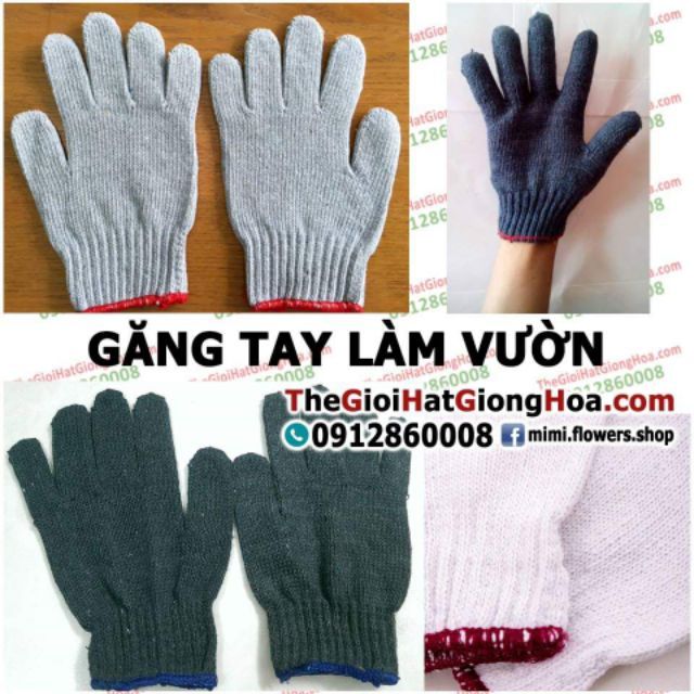 (giá rẻ) Găng tay làm vườn (màu Tím Than và màu Kem)