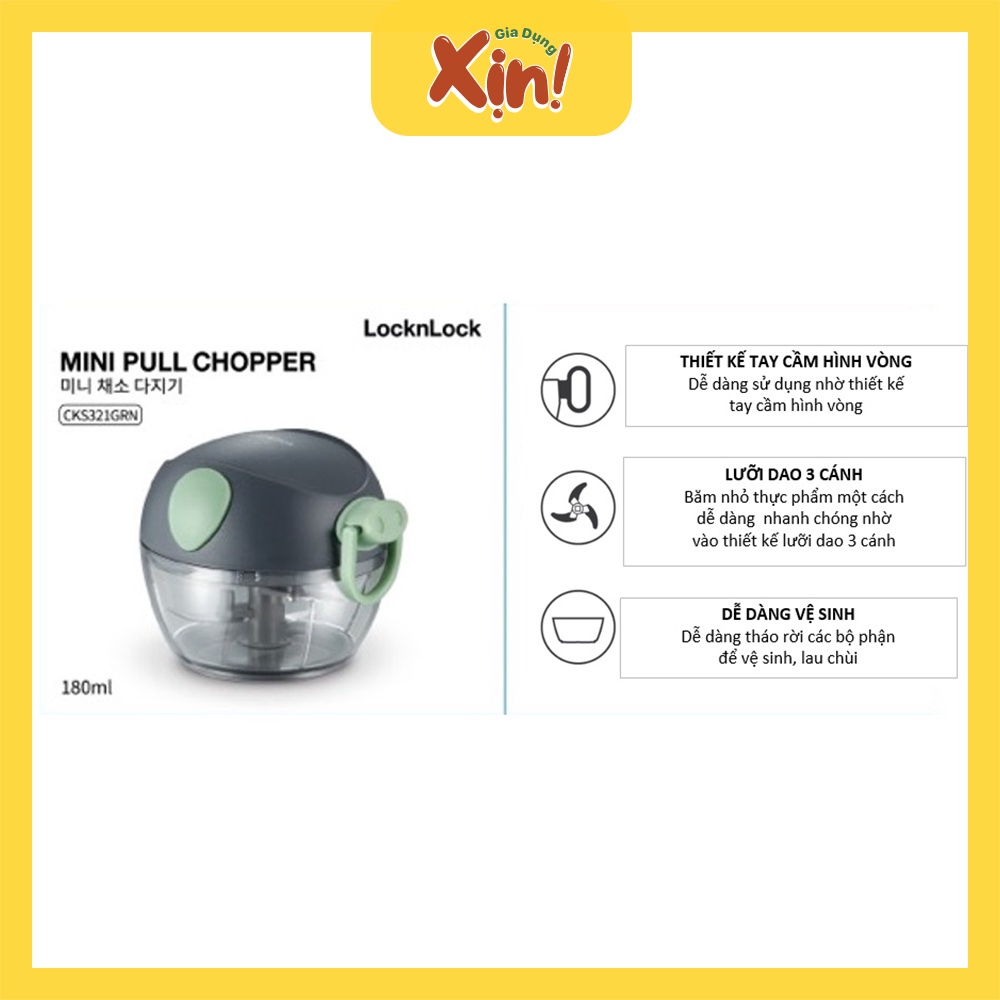 Dụng cụ xay tỏi ớt LocknLock, máy xay tỏi ớt cầm tay mini tiện dụng