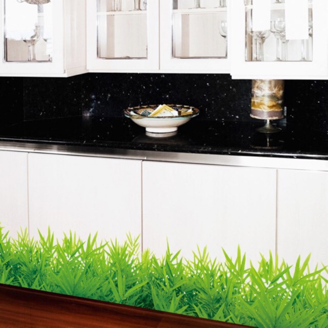 Decal trang trí chân tường cỏ xanh lá-K2