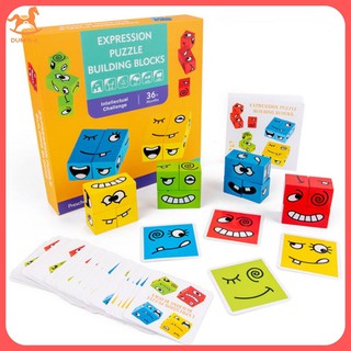 Đồ chơi puzzle cảm xúc - khối lập phương rubik cảm xúc bằng gỗ