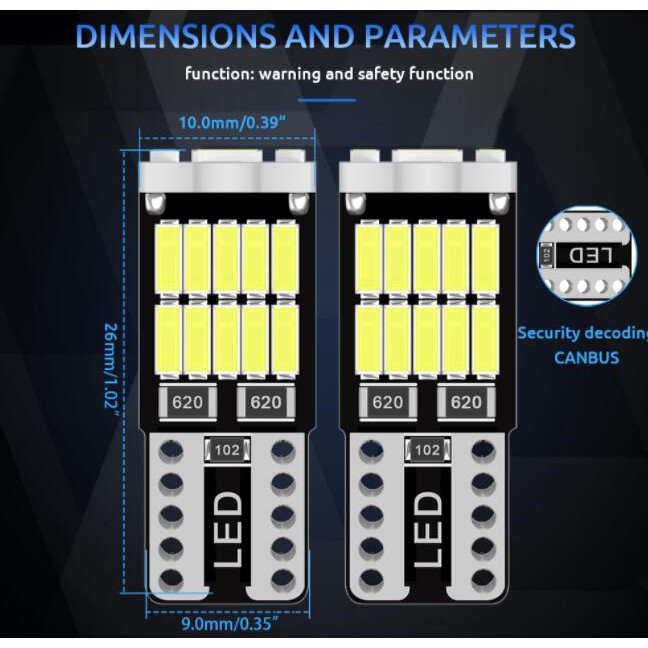 Đèn Led Canbus Kevanly T10 168 194 6000k Ánh Sáng Trắng Trang Trí Nội Thất Xe Hơi