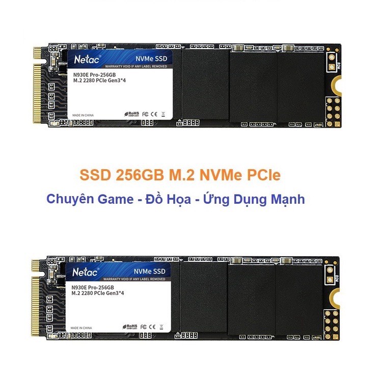 SSD Netac M.2 2280 NVMe 256GB PCIe N930E Pro Gen3x4 Chính Hãng - Mới Bảo hành 36 tháng