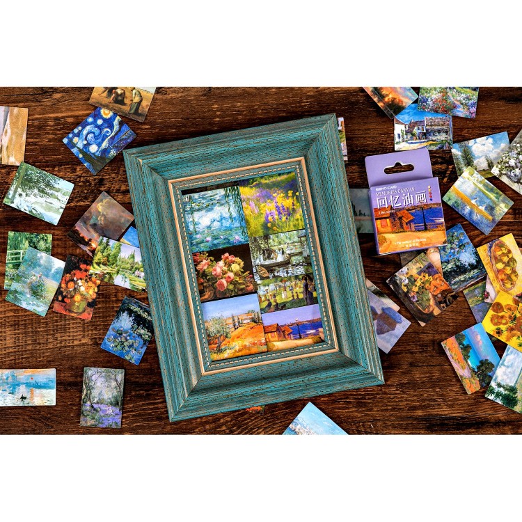 Hộp 45 miếng sticker mẫu tranh vẽ memories canvas