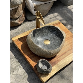 Lavabo đá cuội gạo