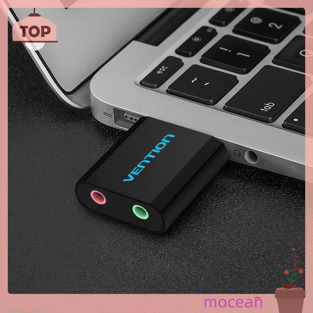 Mocean Vention Sound Card USB to 3.5mm Jack Female Headphone External Audio Card