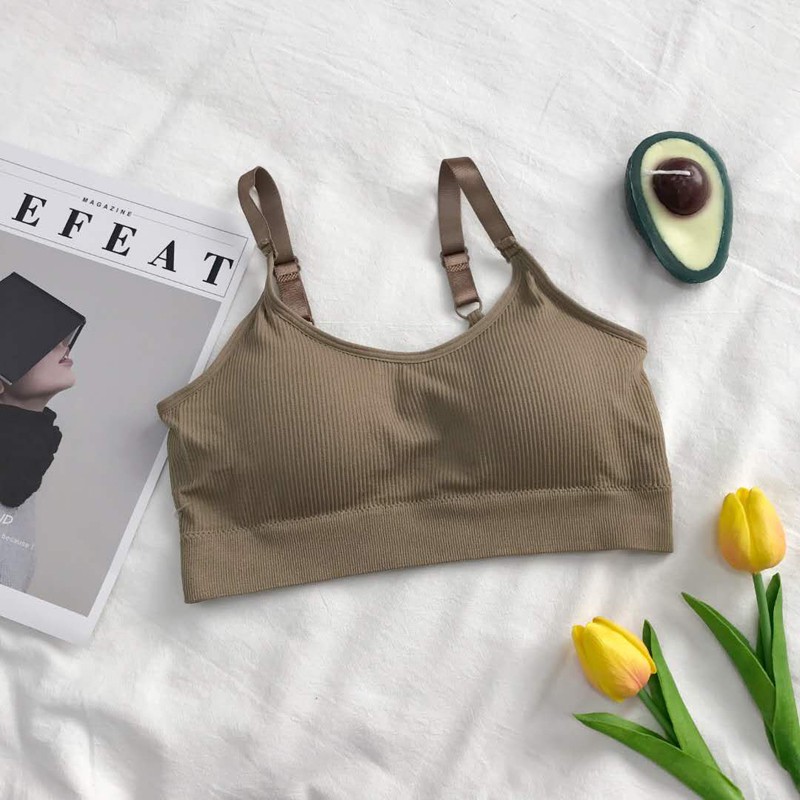 NUZIRO Áo Lót Thể Thao Hai Dây Không Gọng Thép Thoải Mái Thoáng Khí Cho Nữ