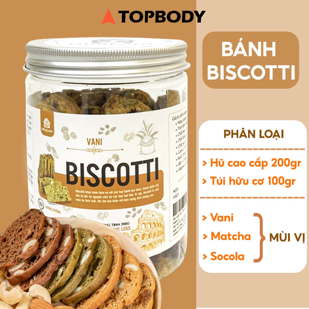 Bánh Biscotti Nguyên Cám Ngũ Cốc Ăn Kiêng Ít Calo Không Đường