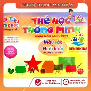 Thẻ học flashcard thông minh chủ đề màu sắc và hình khối cho bé