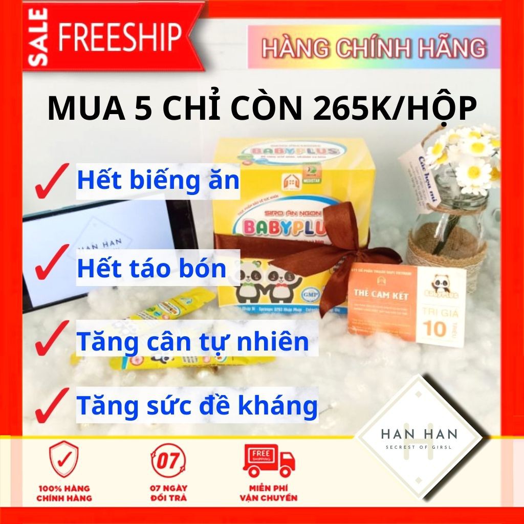 Siro ăn ngon Baby Plus FREESHIP hộp 30 gói giúp bé hết biếng ăn, ăn ngon miệng, ăn ngon ngủ ngon