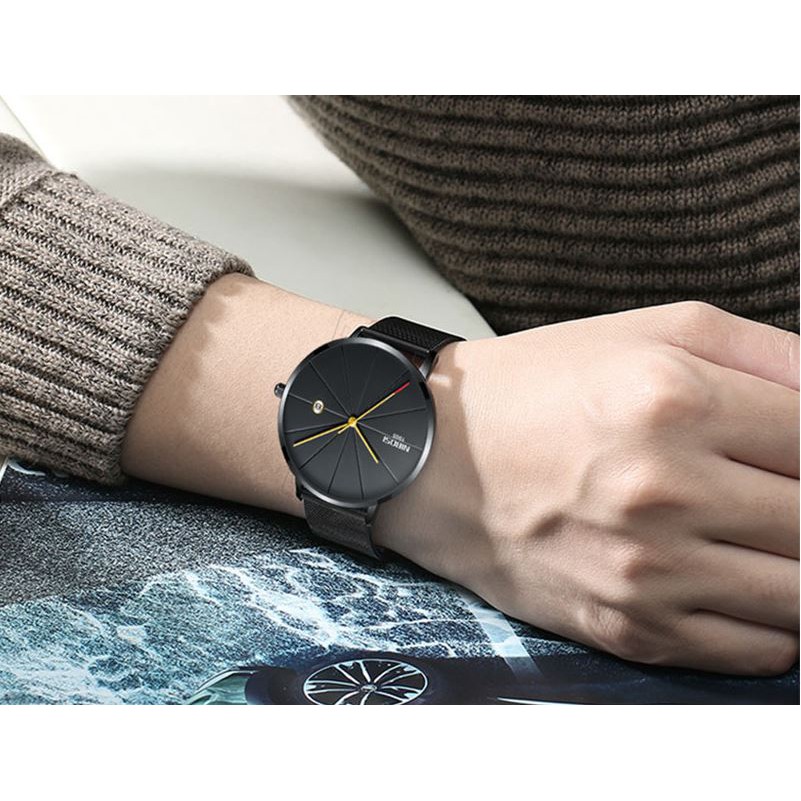 (GIÁ SỐC) ĐỒNG HỒ NAM NIBOSI 1006 MẶT MỎNG DÂY TITANIUM CAO CẤP - CÓ LỊCH NGÀY - 3 MÀU LỰA CHỌN | BigBuy360 - bigbuy360.vn