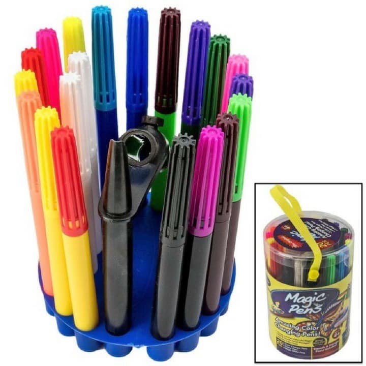 (sỉ=lẻ) HỘP 20 BÚT MÀU MAGIC PENS ĐẦY THẦN KỲ, CÓ THỂ ĐỔI MÀU, TỰ XÓA ĐẦY BẤT NGỜ CHO BÉ