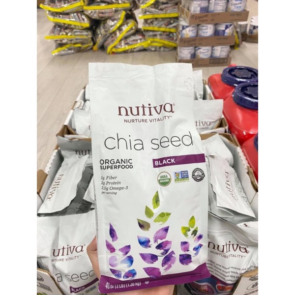 Hạt chia đen NUTIVA chia seed - Mỹ, 1,36kg