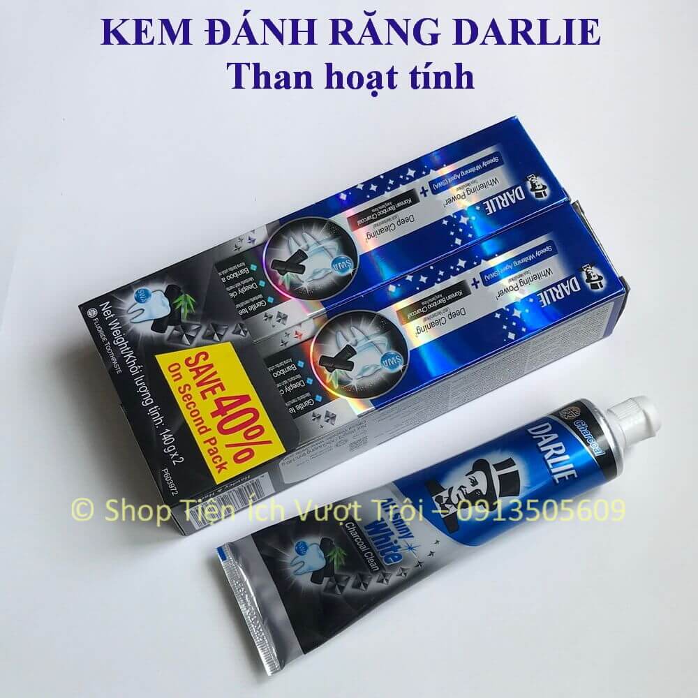 Combo 2 tuýp kem đánh răng Darlie tây đen, kem răng ông già giúp răng khỏe, trắng răng, ngừa mảng bám-Tiện Ích Vượt Trội