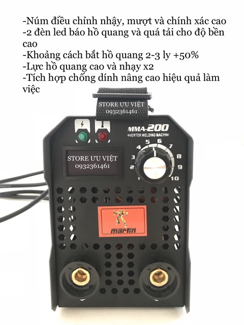 Máy hàn mini MMA-200 bao kéo 2ly6 chính hãng Martin bảo hành 18 tháng