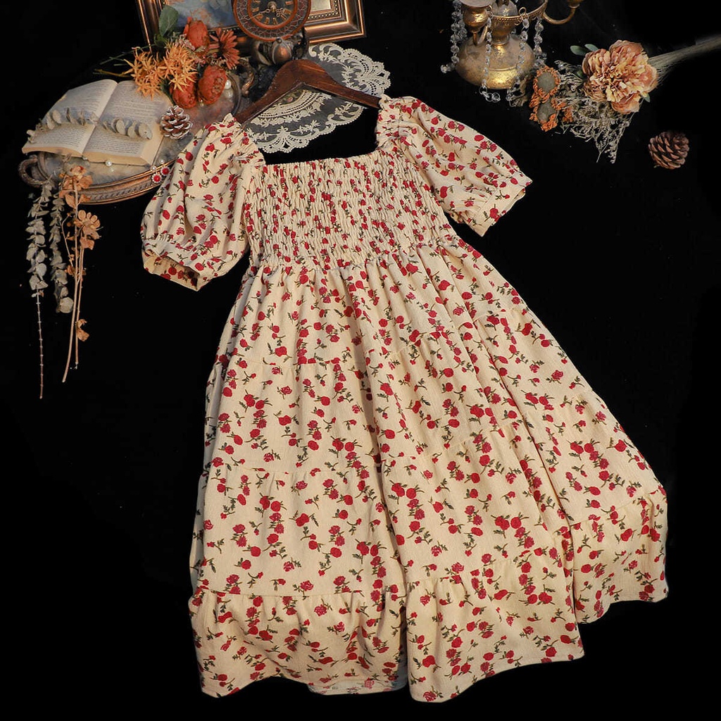 Đầm Hoa Công Chúa Thắt Nơ Eo Cho Nữ