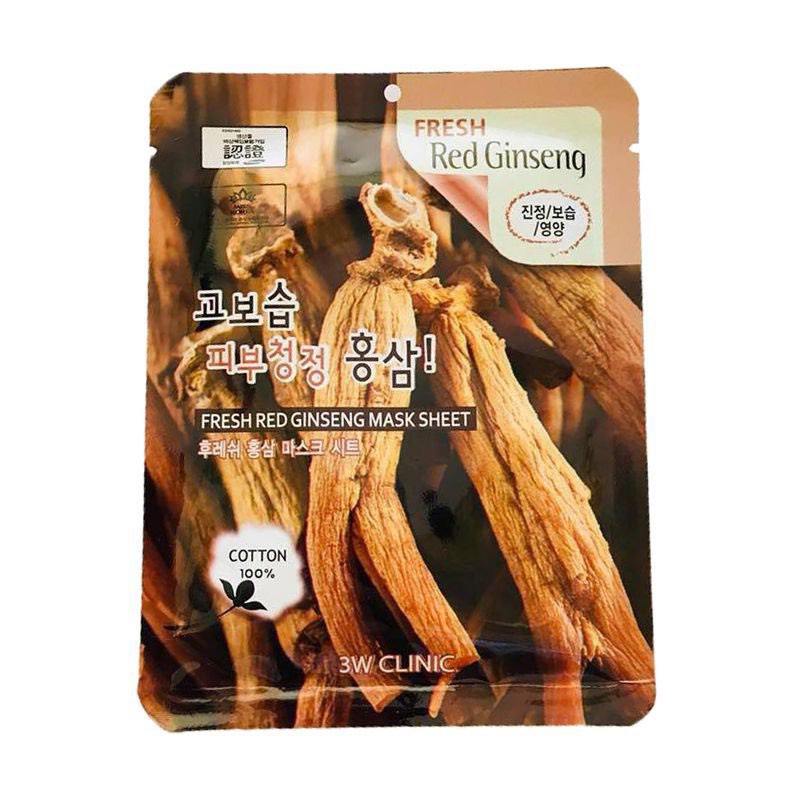 BỘ 10 GÓI MẶT NẠ DƯỠNG DA NHÂN SÂM RED GINSENG MASK SHEET 23g Hàn Quốc