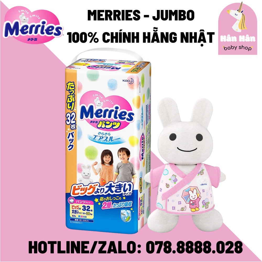 (MERRIES JUMBO)Bỉm Tã Dán/Quần Merries Nội Địa Nhật Đủ Size M76/M74/L56/XL50/XXL32