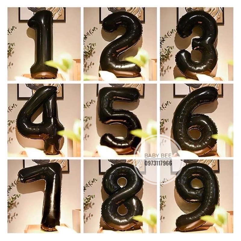 Bóng Số Màu Đen Size 32inch (70cm) Phong Cách Hàn Quốc