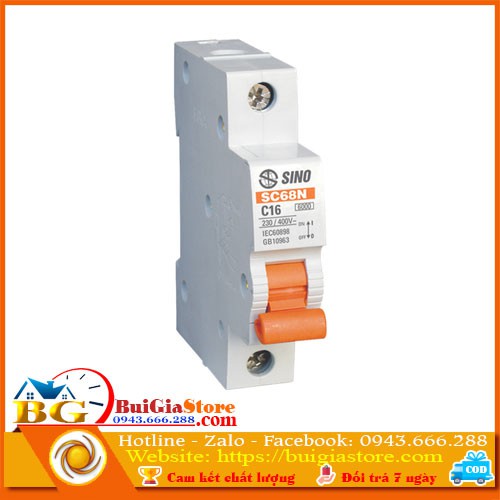 Cầu dao tự động Sino 1 cực SC68N