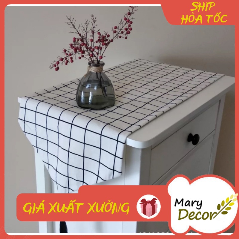 KHĂN RUNNER MARY DECOR - CARO TRẮNG KR-A04