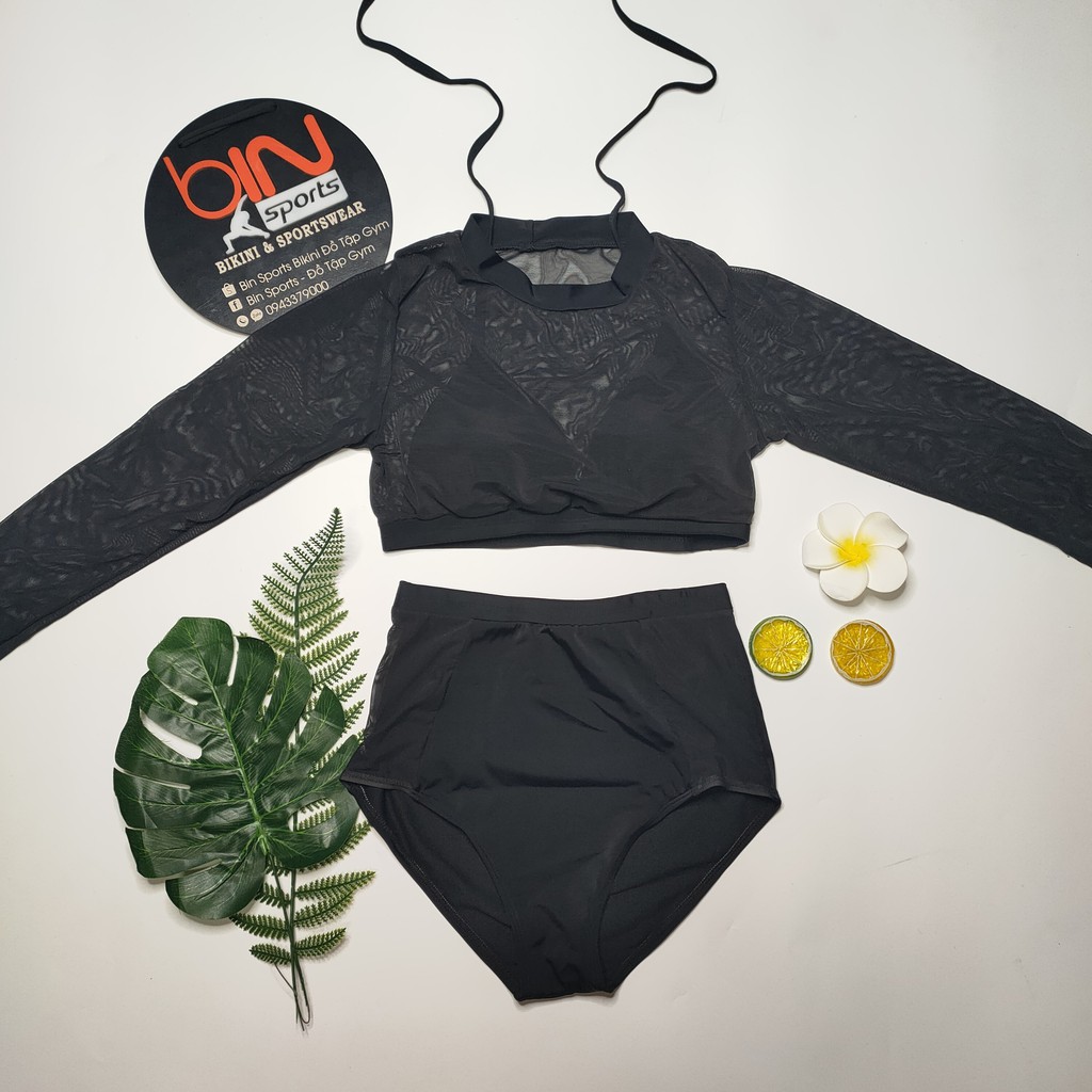 Bikini Nữ Hai Mảnh Tay Dài Phối Lưới Freesize BHV016 | BigBuy360 - bigbuy360.vn