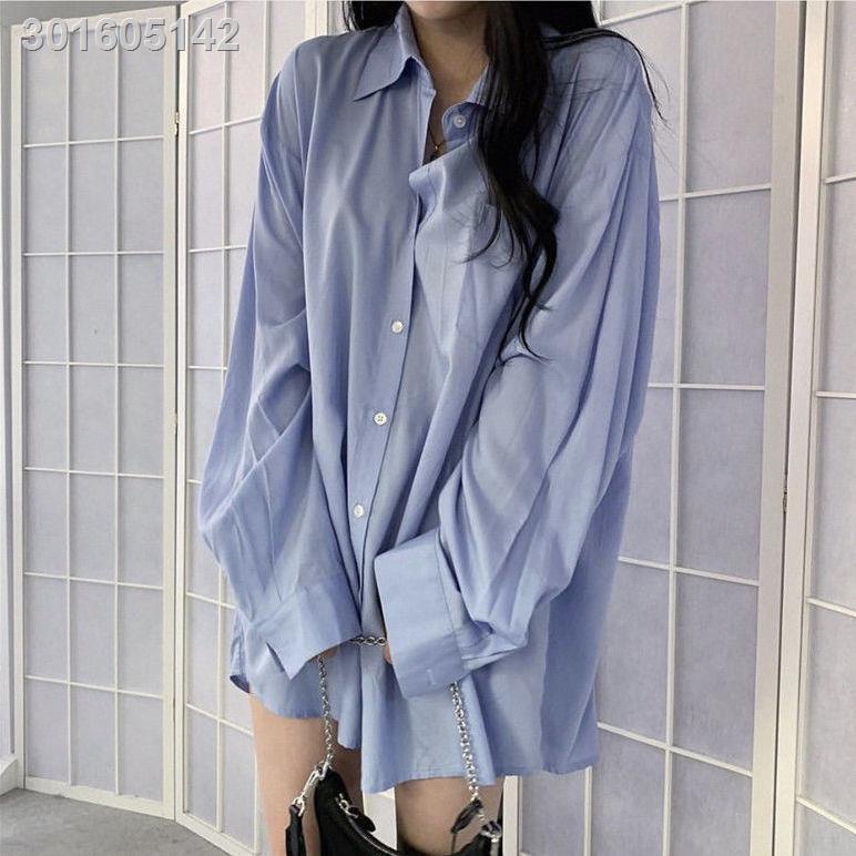 Mới Áo Khoác Sơ Mi Tay Dài Dáng Rộng Thời Trang Mùa Thu Cho Nữ