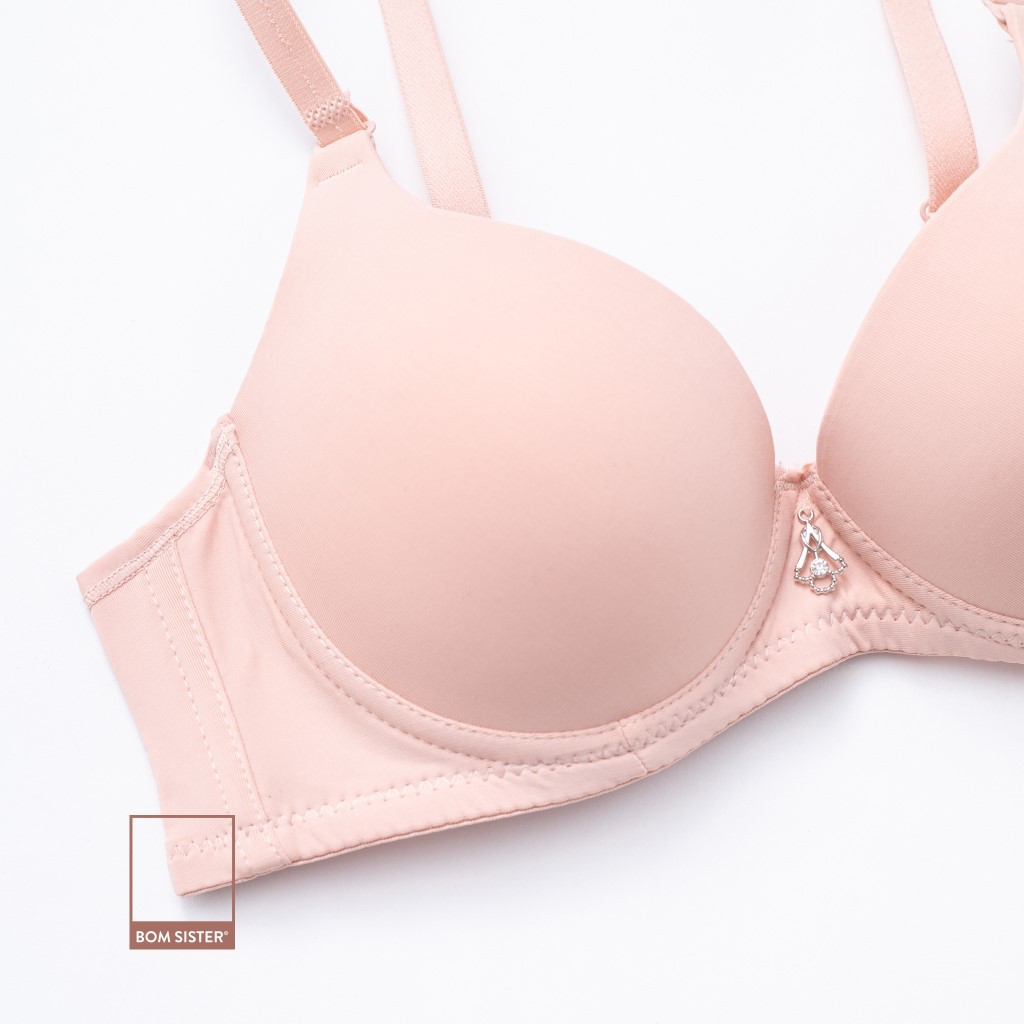 Áo lót mút vừa có gọng cúp xéo màu trơn nâng ngực tự nhiên BOM SISTER A8868 | BigBuy360 - bigbuy360.vn