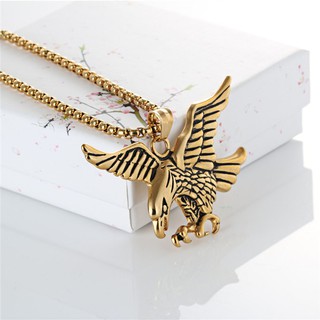  Dây chuyền nam Đại bàng tung cánh bằng Tittan (ánh vàng kim) WE79